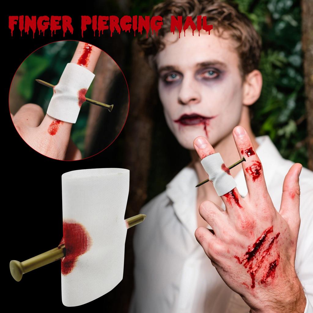 Halloween Role-playing Toys, Prank Tool Set, Fake Blood Nail Piercing Toys