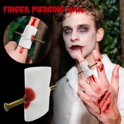 Halloween Rollenspielzeug, Streichwerkzeug-Set, Fake-Blut Nagelpiercing-Spielzeug