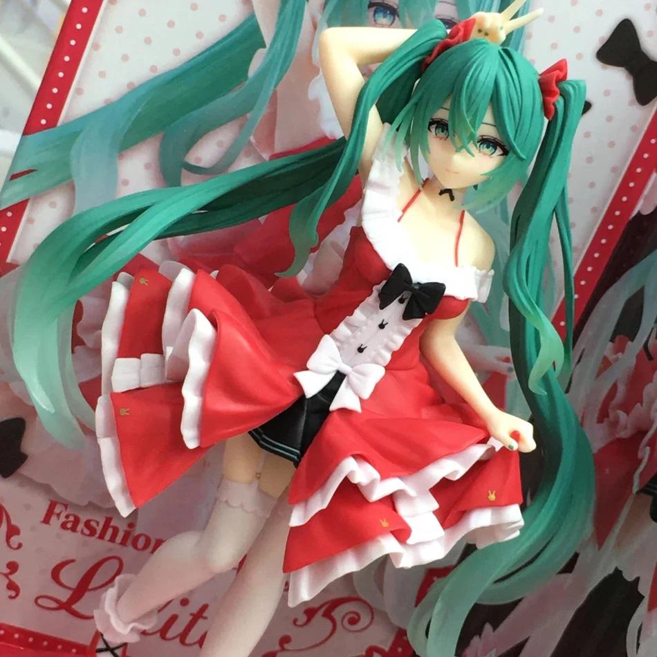 Latest Anime hatsune miku figure mini character ornaments kawai pink green hatsune table decoration for home adult toy kid birthday