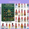 Calendar Advent de Crăciun Sticlă de Tequila Cu Decorațiuni Plate Acrilice Pentru Schimb de Cadouri de Sărbători