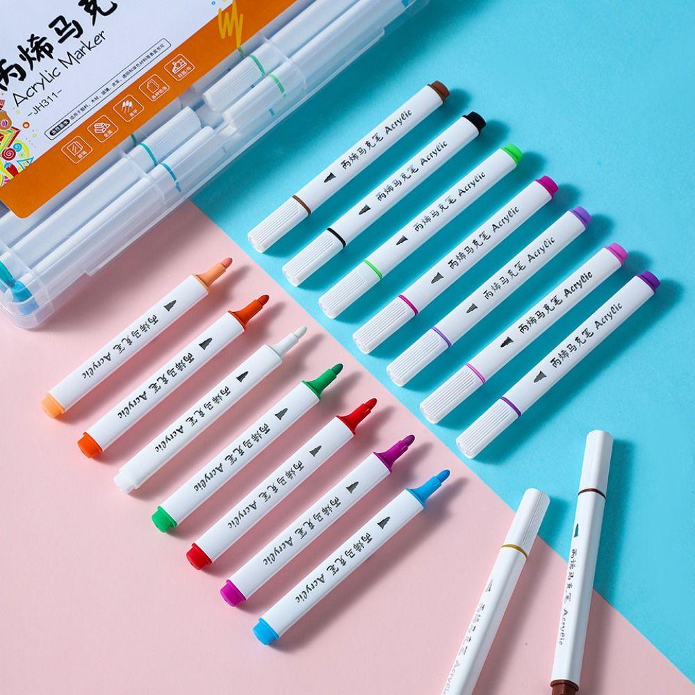 

Graffiti Acrylic Paint Marker Set Non-toxic Colorful Painting Pen Art Supplies 12 Color