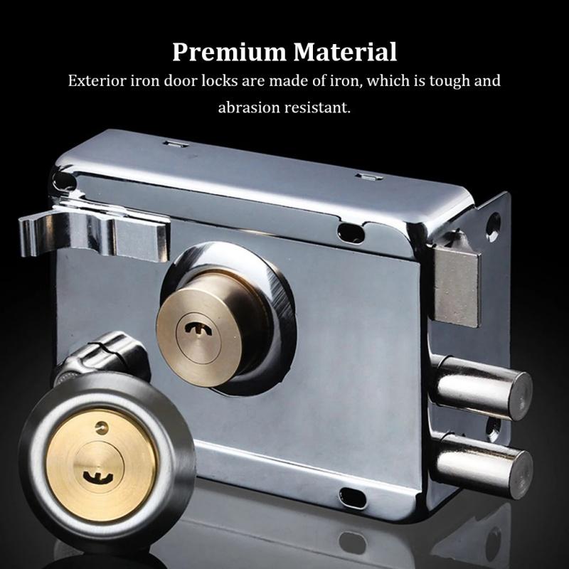 Smooth Lock Antique Household Front Door House Padlocks Locking Accessories Universal Heavy-Duty Gear With Key