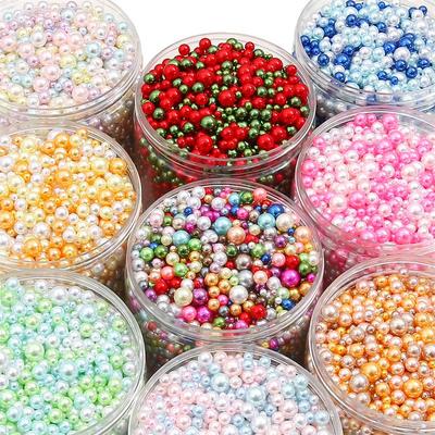 3-8mm 10/50g Random Mixed Pearl Beads No Hole Round ABS Plastic Beads for DIY Crafts Jewelry Making