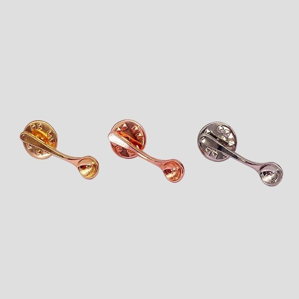 Cute Design Coffee Spoon Lapel Pins Small Size Metal Badges Fashion Spoon Brooch Denim Jackets