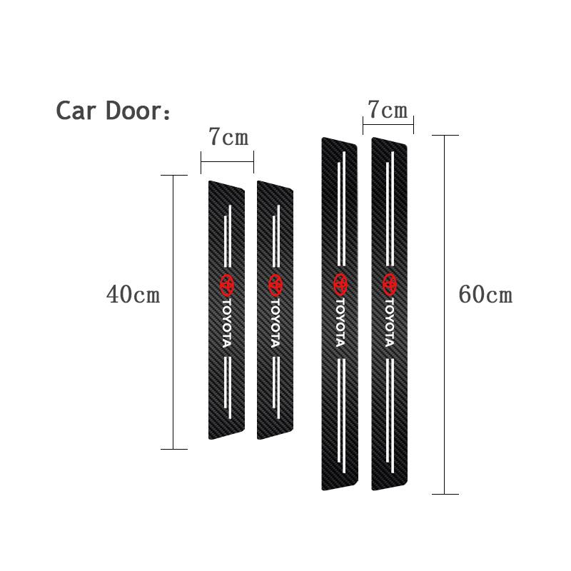 1/4/5Pcs Car Door Sill Protector Strip Anti-Scratch Sticker Keyring For Toyota 86 RAV4 CHR Corolla Camry Yaris Prado Supra Crown