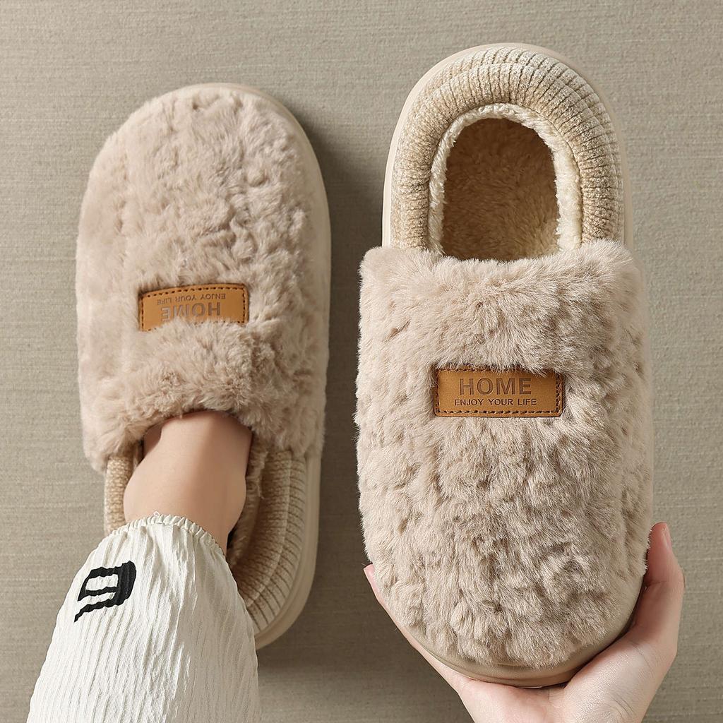 Duoduo Velvet Cotton Slippers Winter Bag and New Indoor Home Thick-soled Non-slip Plush Cotton Shoes
