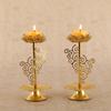 1Pair Iron Lamp Home Table Centerpieces Lotuss Desk Advents Candle Holder Butter Lamp Lotuss Candle Holder