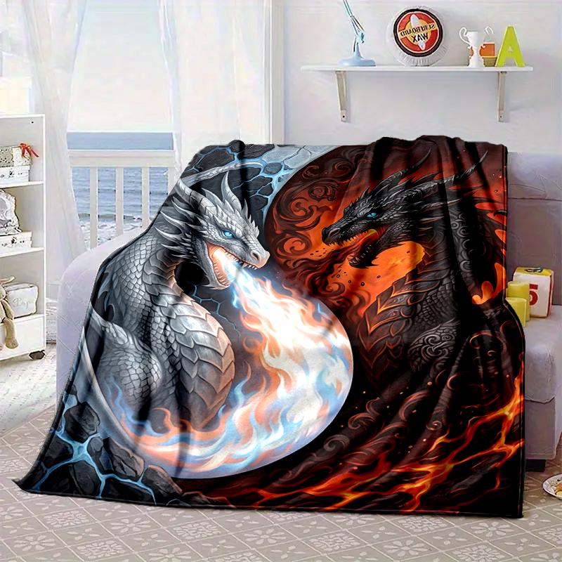 Blue Dragon Holding Stars Blanket Flannel Blanket Throw Blanket Sofa Cover Blanket Soft Premium Blanket Picnic Blanket Tv Blanket Gifts