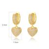 Luxury Green Cubic Zircon Heart Drop Hoop Earrings for Women Gold Plated Ear Cuffs 2026 Wedding Aesthetic Jewelry Gift Aretes