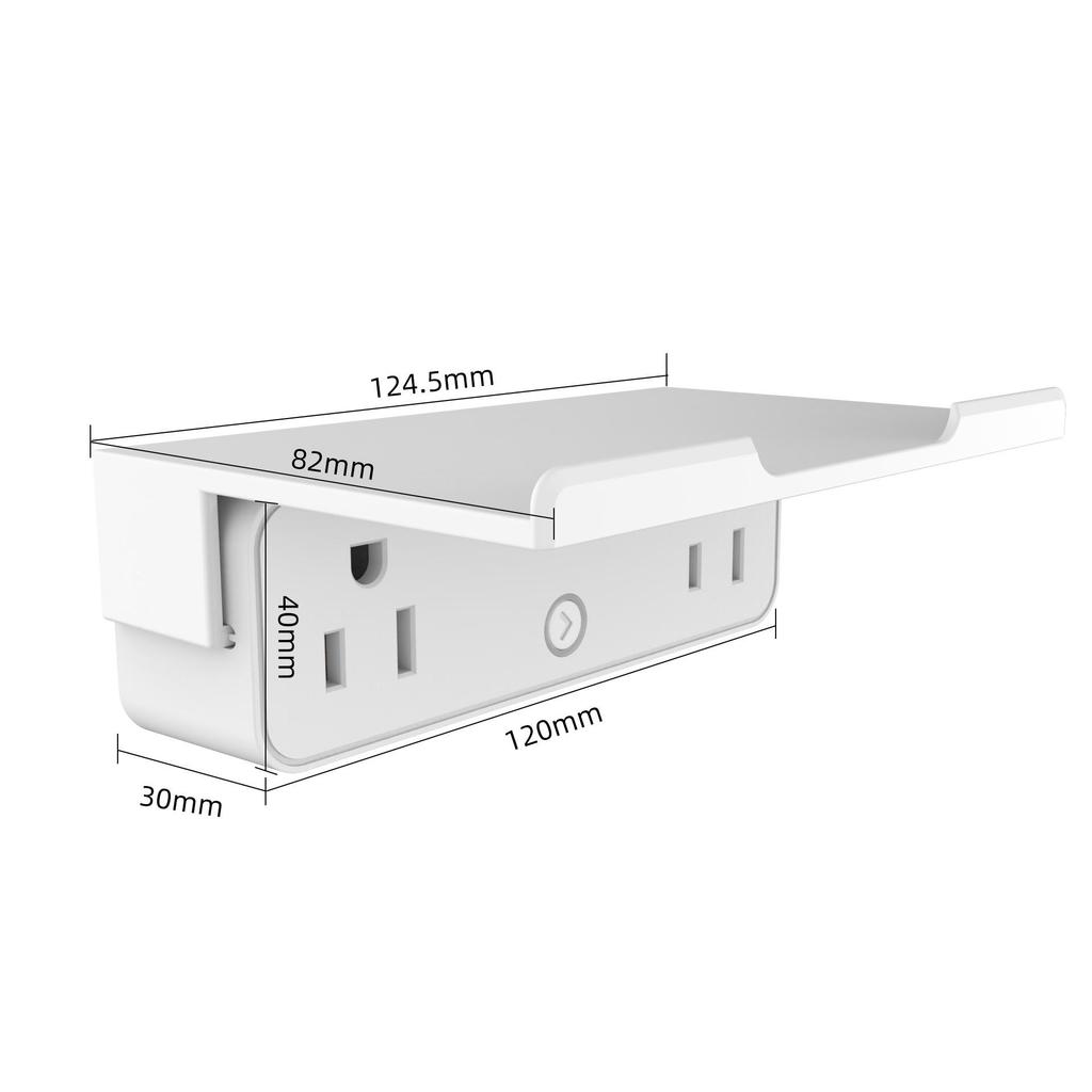 US Dual-Head WiFi Smart Socket with Alexa Voice Control and Shelf