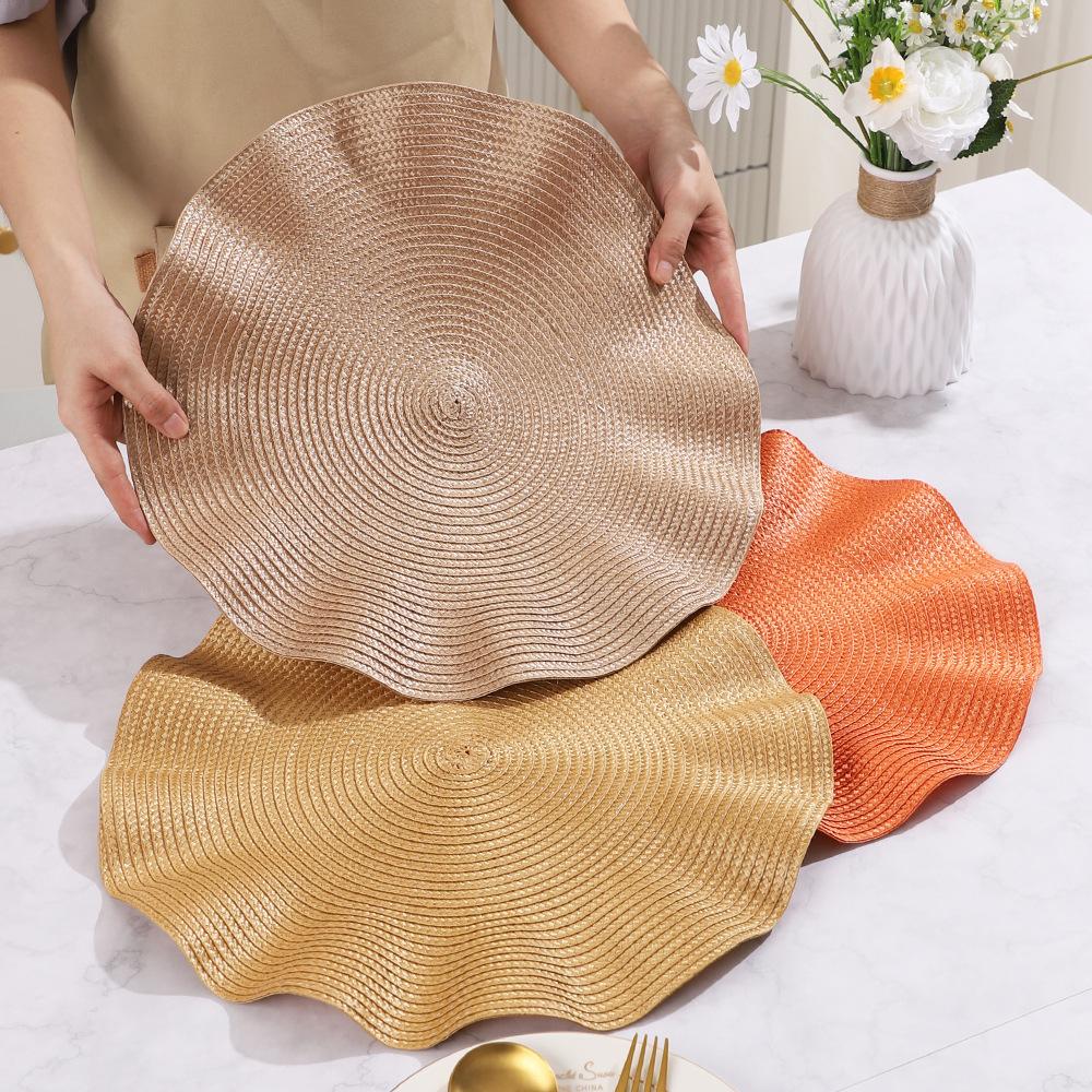 6 Stück 38cm Rüschen-Tischsets Esstisch Ölbeständig Wasserdicht Schmutzabweisend Wärmeisolierend Party Hochzeit Tischdekoration