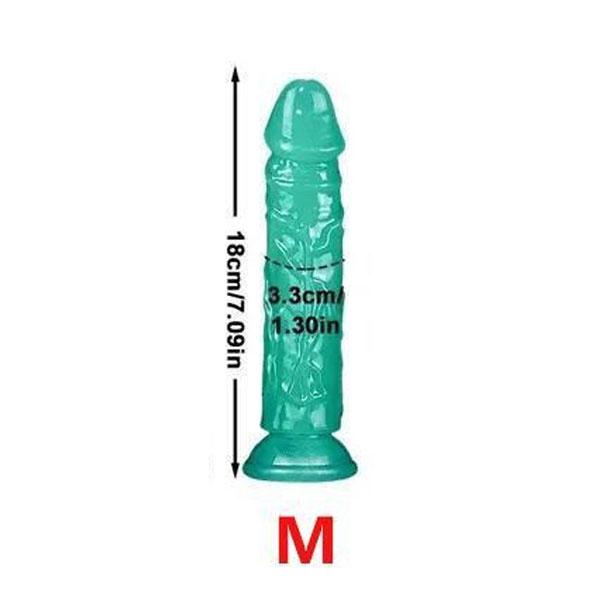 Ny Självlysande Simulerad Phallus Realistisk Kvinnlig Penis med Sugkoppar Överdimensionerad Par Erotiska Sex Vuxenleksaker Manliga Leksaker