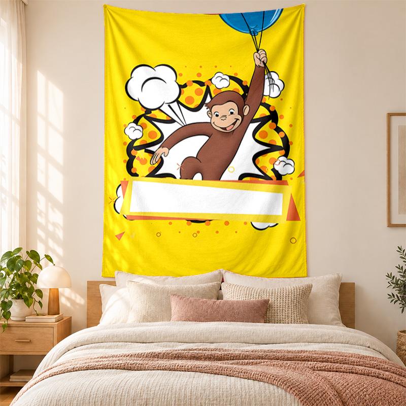 Curioso George Tapestry highquality for decorating living room bedroom dorm walls ideal as bedroom wallart orholiday gift