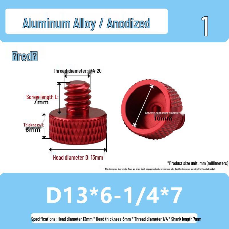1/4 Aluminum Alloy Hand-Tightened Drone Gimbal Adjustment Screw