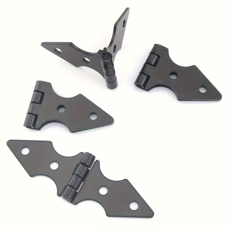 4Pcs Iron Fence Gate Hinge Heavy Duty Garden Door Hinge Replacement Rustproof Polished Finish for Yard Fence Gates Outdoor Use