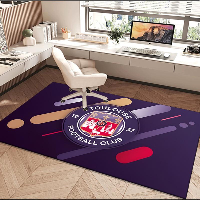 1PC Rug Toul-ouse Crest Design Carpet, Chair Rug,Area Rug for Office Bedroom Living Rooms Bedroom, Doormat Decor Christmas Fan Gifts