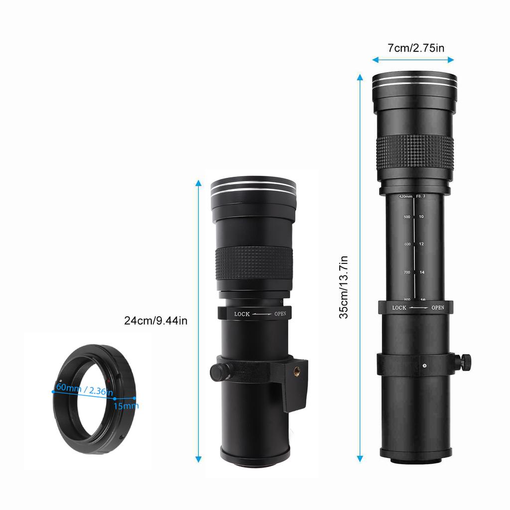 Camera MF Super Telephoto Zoom Lens F 8.3 16 420 800mm Universal 1 4 Thread Replacement for Alpha Mount A55 A33 A550