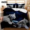 Leopard Bed Cover Collection Fierce Cheetah Bed Cover Collection Moon Viewing Wild Animal Printed Full Size Queen Size King Dimension Size Polyester
