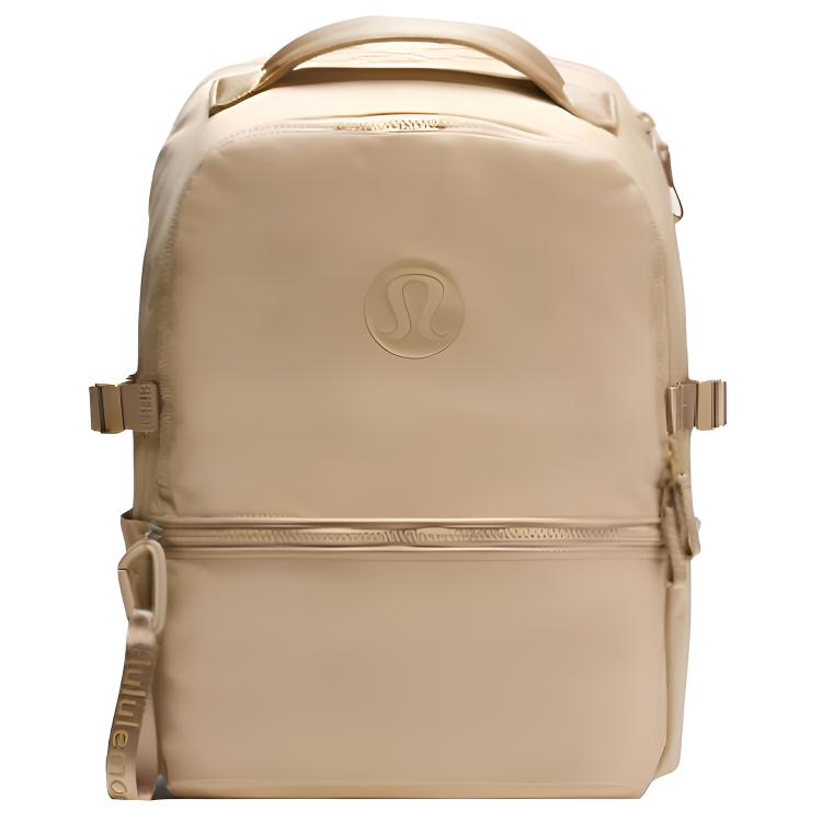 Lululemon New Crew 22L Logo Backpack Waterproof Fabric Solid Color Design Unisex Backpack Camel LU9B15S-043731 Camel/CAM