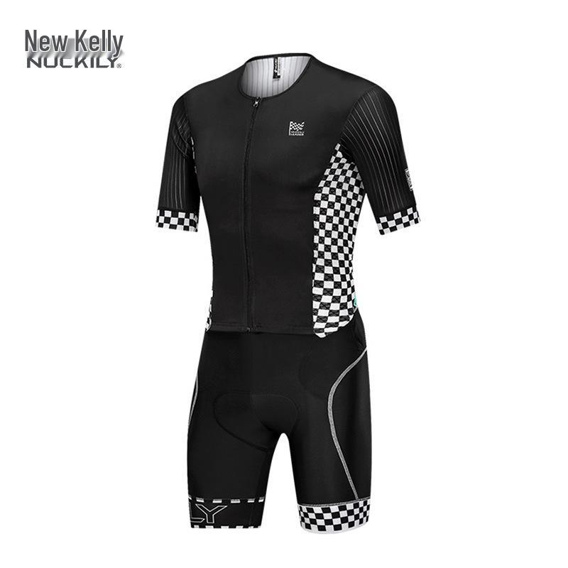 NUCKILY Men s Short Sleeve Summer Cycling Jersey M чёрный
