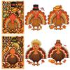 8 Thanksgiving Puzzle Face-changing Stickers, Cartoon Turkey And Squirrel Children's Cute Puzzle Diary DIY Stickers