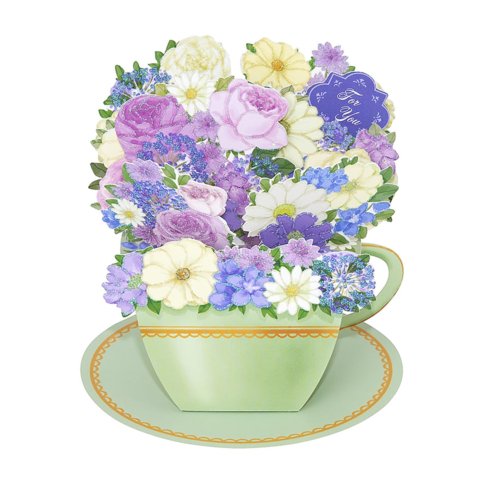 Sanrio Multipurpose Teacup with Blue Flowers Message Card 656186 белый