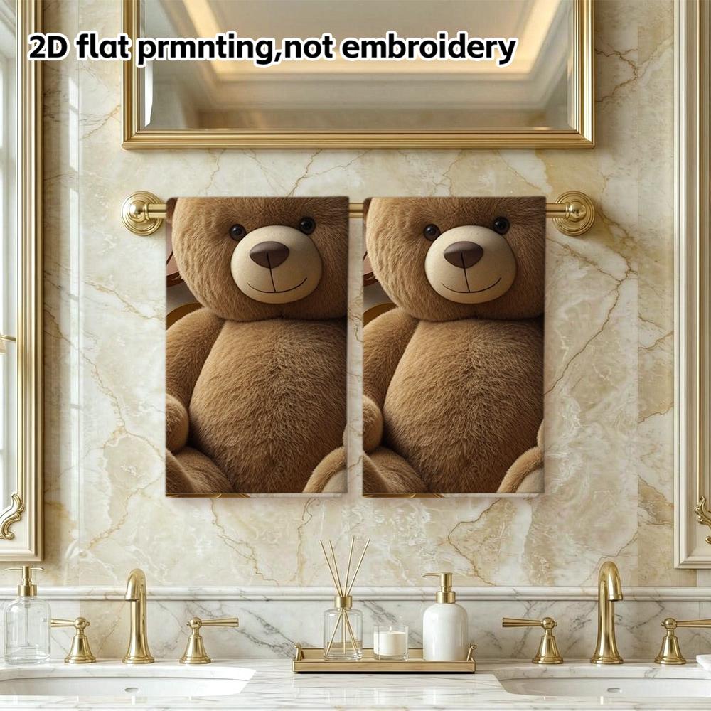 Vintage Floral Teddy Bear Soft Bath Towel