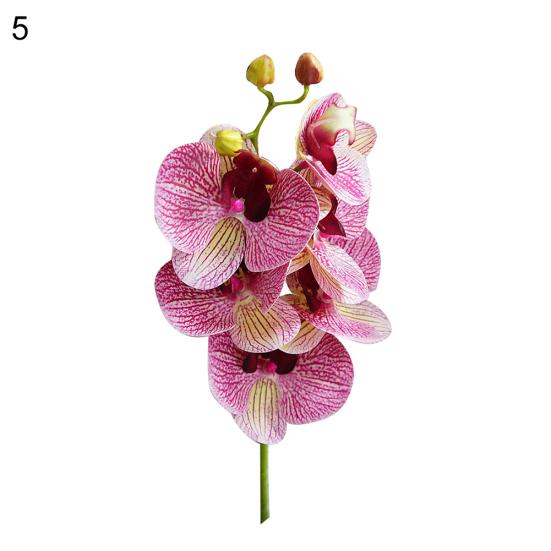 1Pc 6Heads Artificial Butterfly Orchid Silk Flower Home Wedding Party Decor