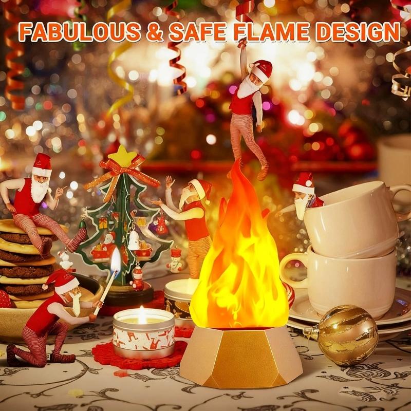 Portable Metal Flame Effect Light Battery Operated Halloween Thanksgiving Decoration For Indoor Outdoors Use