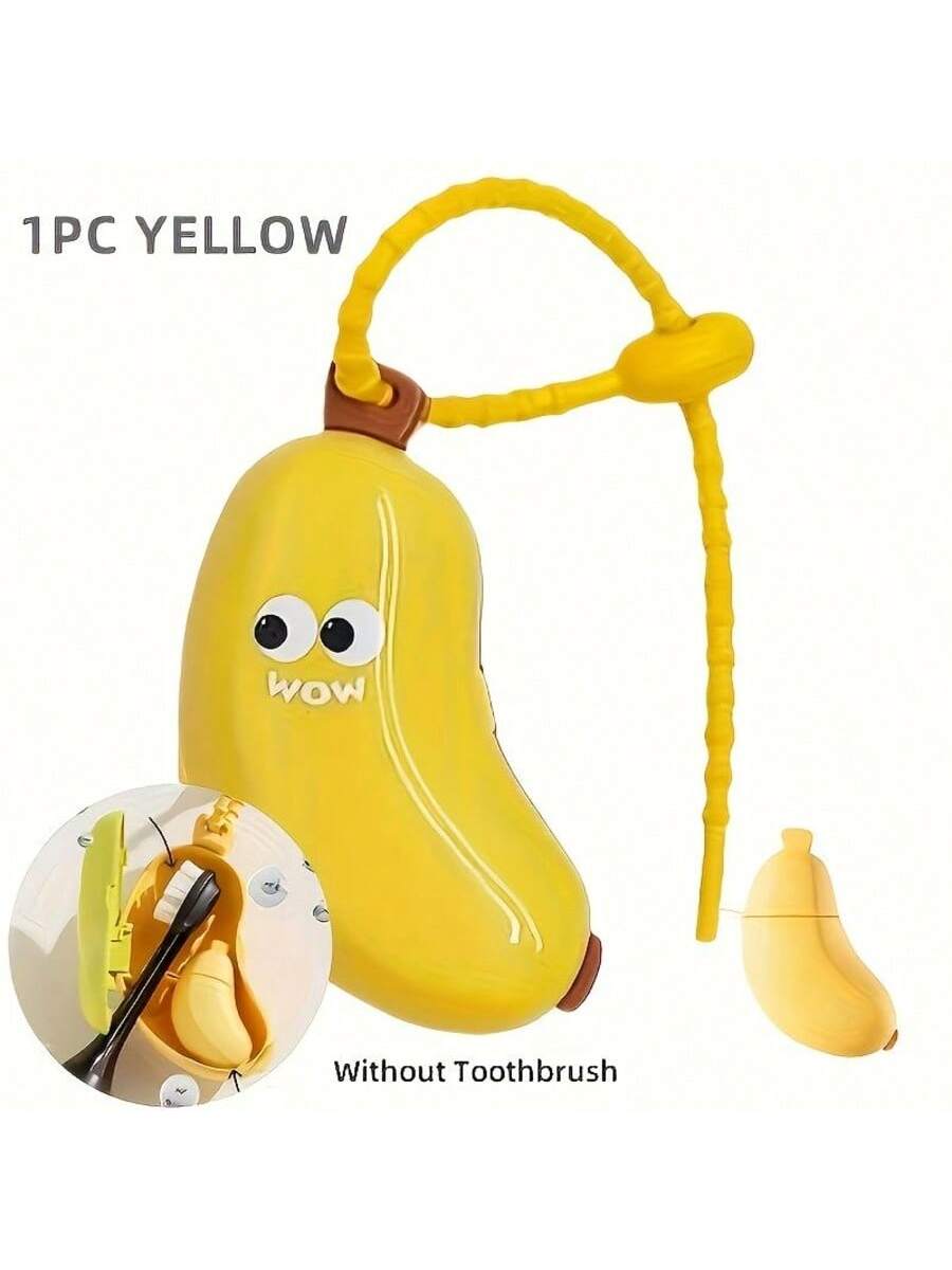 

1 outdoor travel portable cute banana toothbrush protective case portable brush head storage box creative travel toothbrush orga
