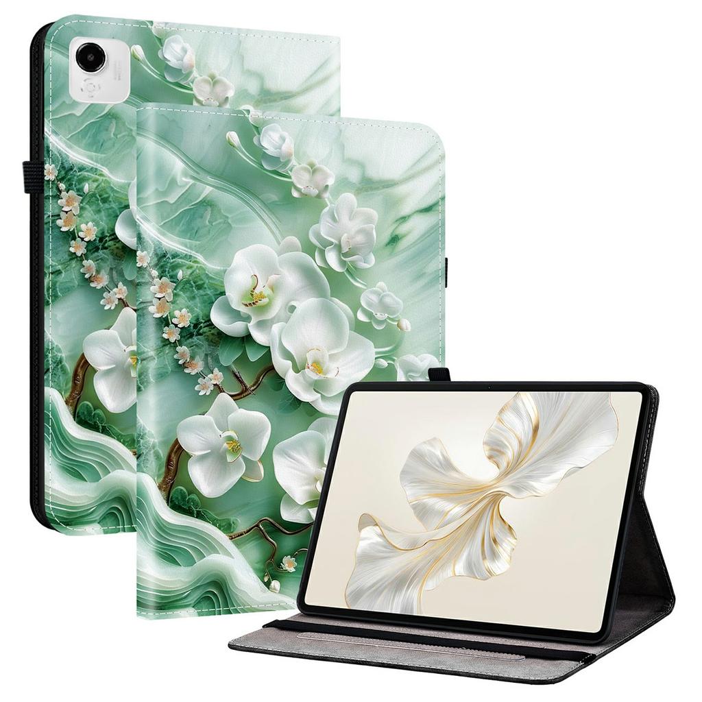 Für Honor Pad X9a Lederhülle mit Musterdruck Ständer Tablet-Hülle mit Kartenfächern