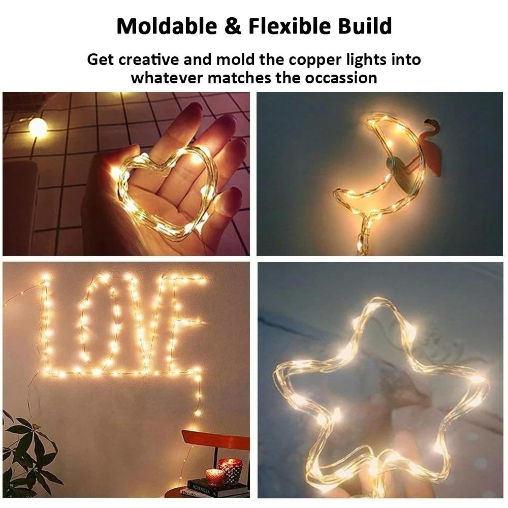 LED Fairy Lights, Battery Operated String Lights LED Ultra Thin Copper Wire Mini Fairy Lights for DIY Home, Vase, Party Decor
