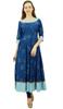 Bimba Women's Printed Kurta Ethnic Cotton Anarkali Kurti Bollywood Casual Dress| Navy Blue|