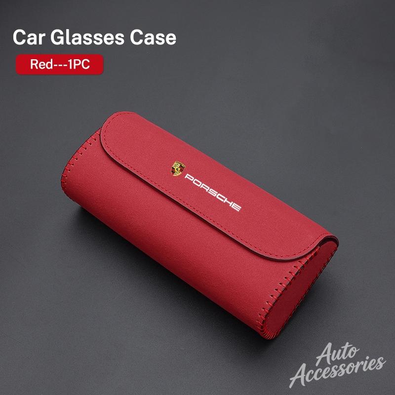 Auto Sonnenblende Brillenetui Organizer Brillen Aufbewahrungsbox Halter Für Porsche Cayenne Panamera Macan 911 718 Cayman Taycan Boxster