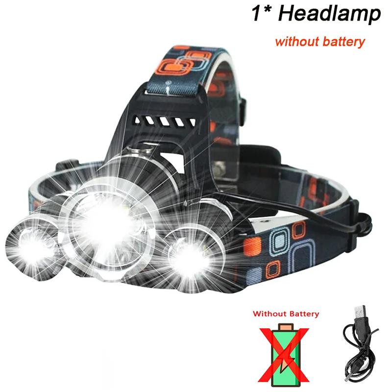 T6 Powerful Headlamp Rechargeable Led Headlight 90° Adjustable Torch Outdoor Fishing Hunting Camping Portable Flashlight Lantern