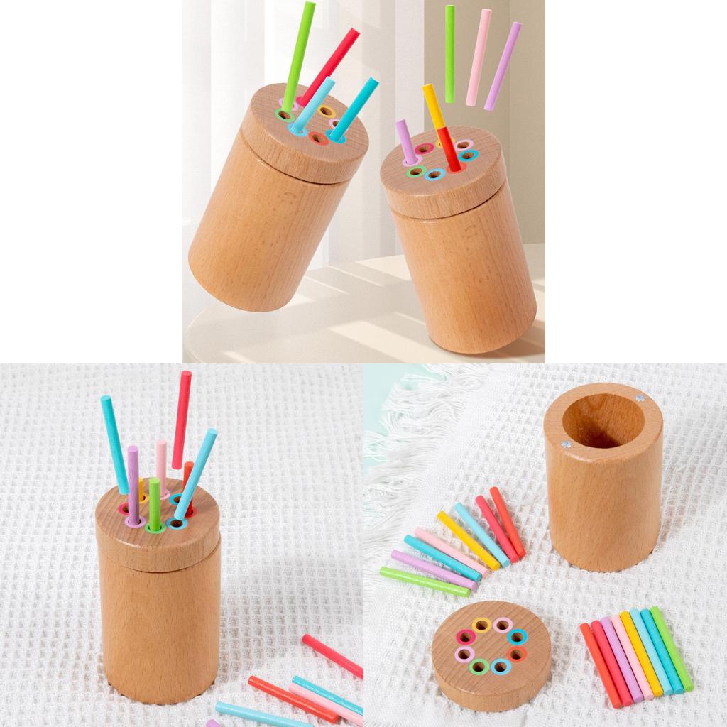 Hölzernes Montessori-Farberkennungsspielzeug für die Früherziehung und kognitive Entwicklung