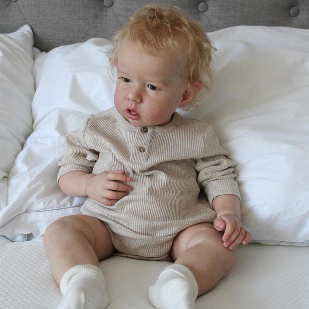 Picturi de mână cu piele 3D de 70 cm, silicon moale, jucărie pentru păpușă renăscută pentru fetiță, 28 inch, blondă, realistă, pentru copii mici.