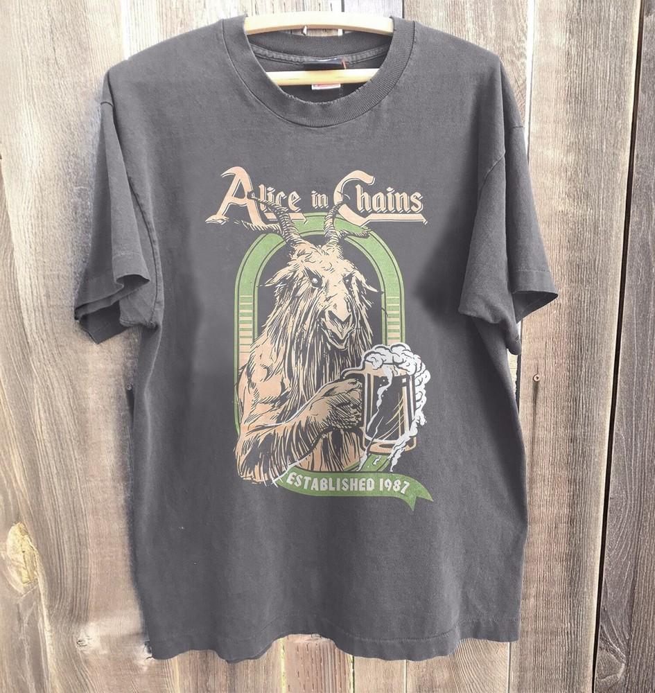 

New Alice In Chains Devils Brew Charcoal Cotton Tshirt Unisex T-Shirt M