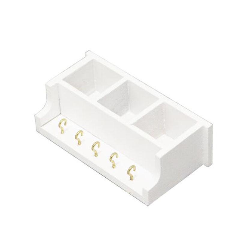 1:12 Dollhouse Miniature Kitchen Wood Wall Rack Shelf With Hook White Room Decor