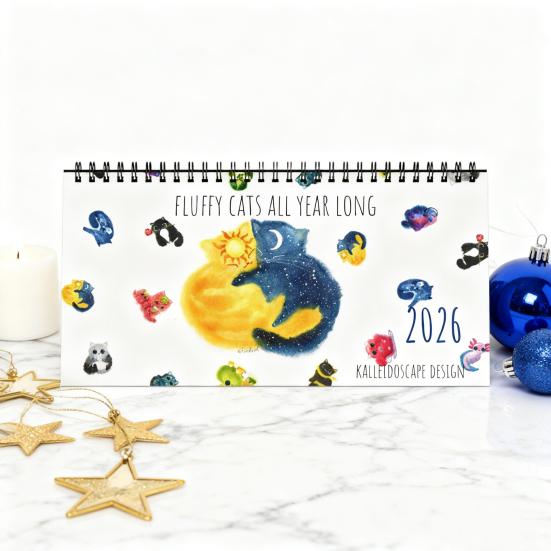 2026 Fluffy Cats Desk Calendar Large Cat Calendar Monthly Planner with Clearly Readable Dates Office Christmas Gifts