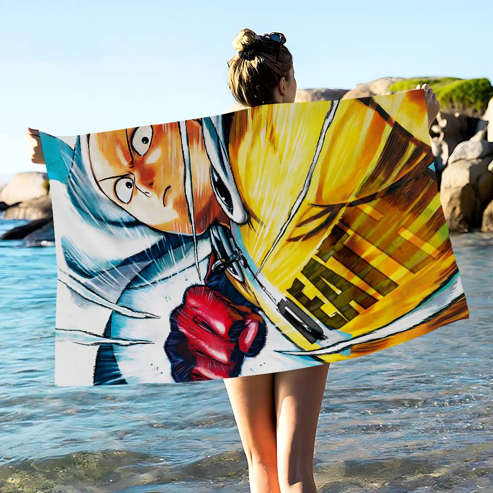 One-PunchS Man Anime Microfiber Beach Towel Absorbent Quick dry Soft Yoga Swimming Resort Mountain Climbing Towel