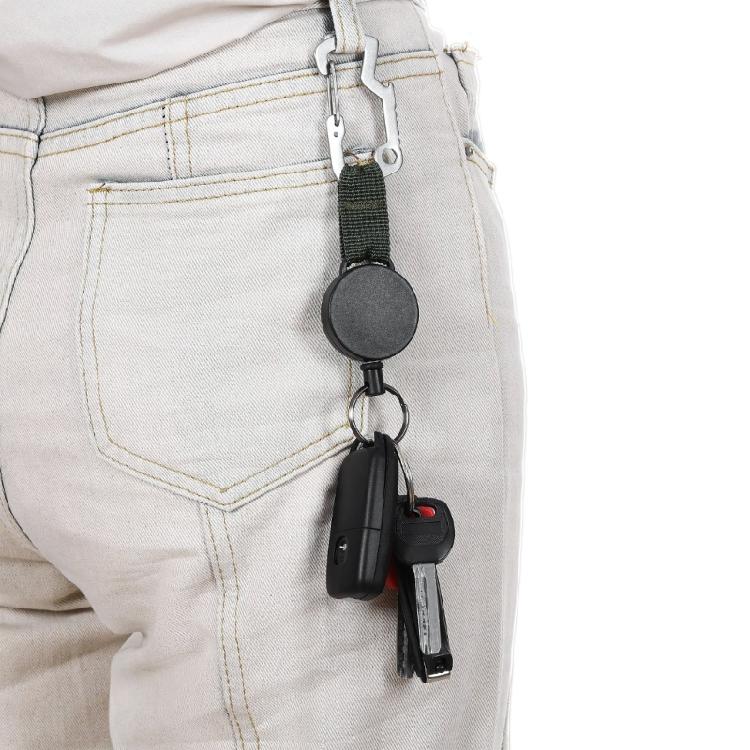 Retractable Keychain Badges Holder with 23.62inch Steel Retractable Cord Keychain Tool Steel Wire Rope Buckles Key Holder