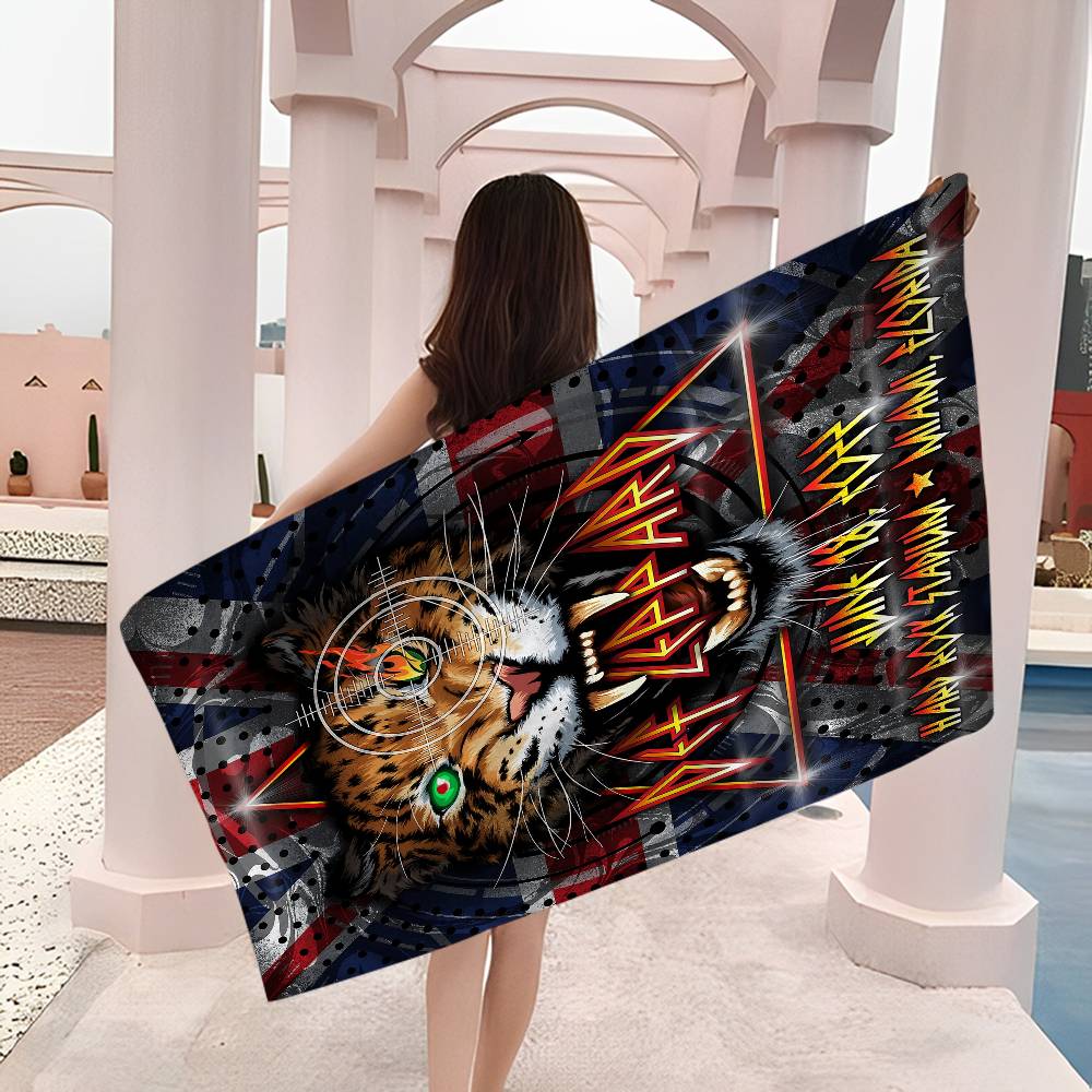 D-Def L-LeppardS Band Anime Beach Swimming Towel Soft Absorbent Washcloth Children's Gifts for Kids Travel Camping Gym