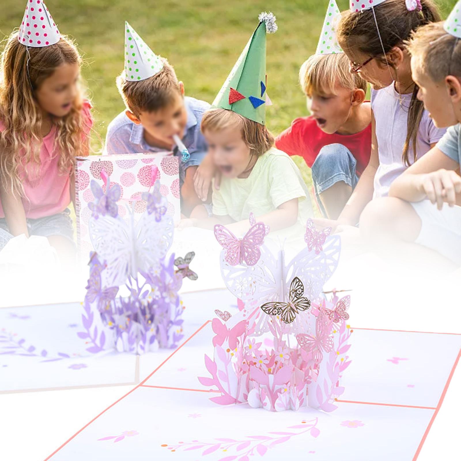 

1 шт., складные поздравительные открытки, высокое качество, розовый/фиолетовый