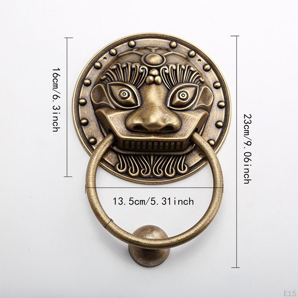 Tierkopf Türklopfer Messing für Vorne Bequem zu Benutzen Zubehör Heimdeko Vintage