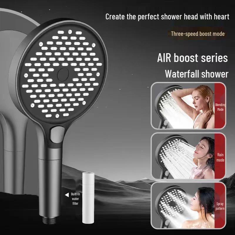 High-Pressure 15cm Shower Head with Enhanced Water Output and Integrated Filter