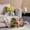 Pop Art R-Roy Lichtensteins Fashion Cushion Cover Throw Pillow Cover Hidden Button Durable Polyester Chair Cushion