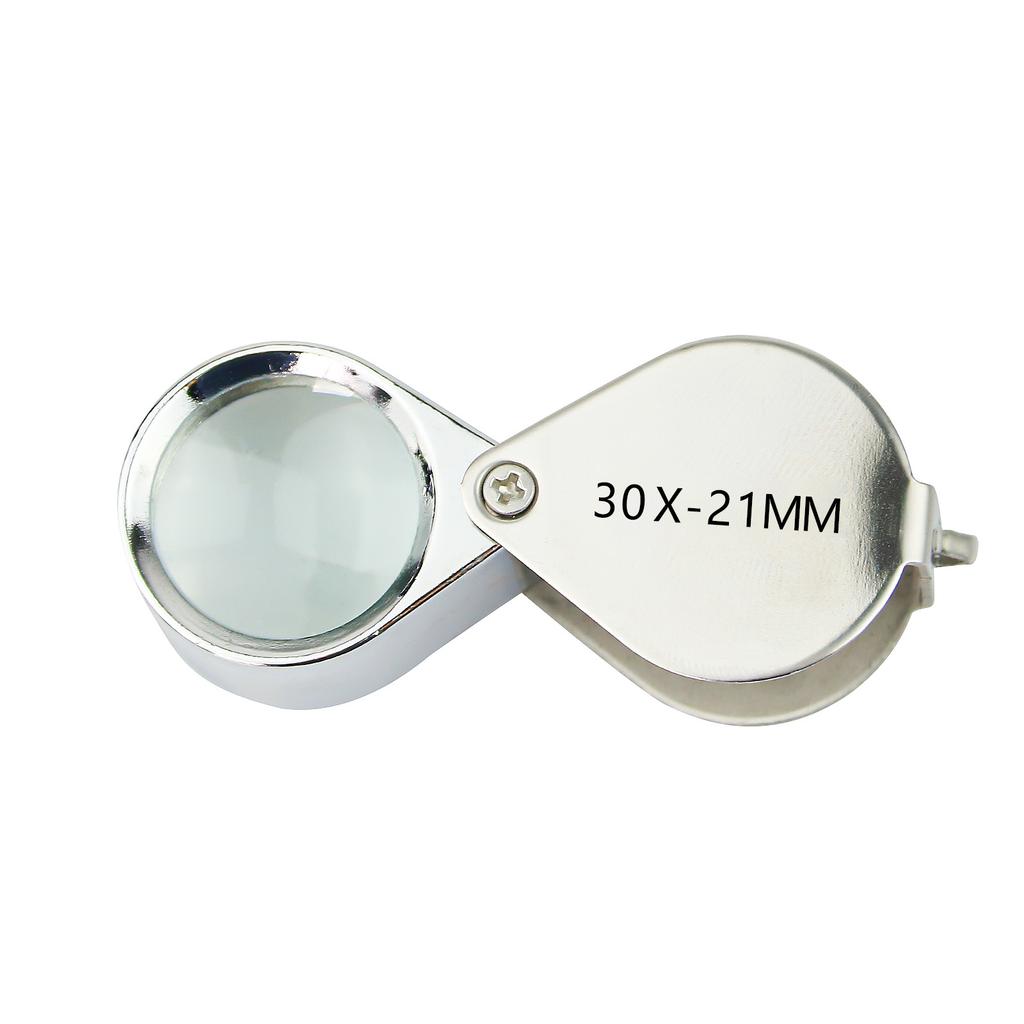 10X 30X Metal Diamond Jewelry Loupe Magnifier Tool Eye Magnifying Glass Equipments Triplet Jewelers Eye Glass Lupa