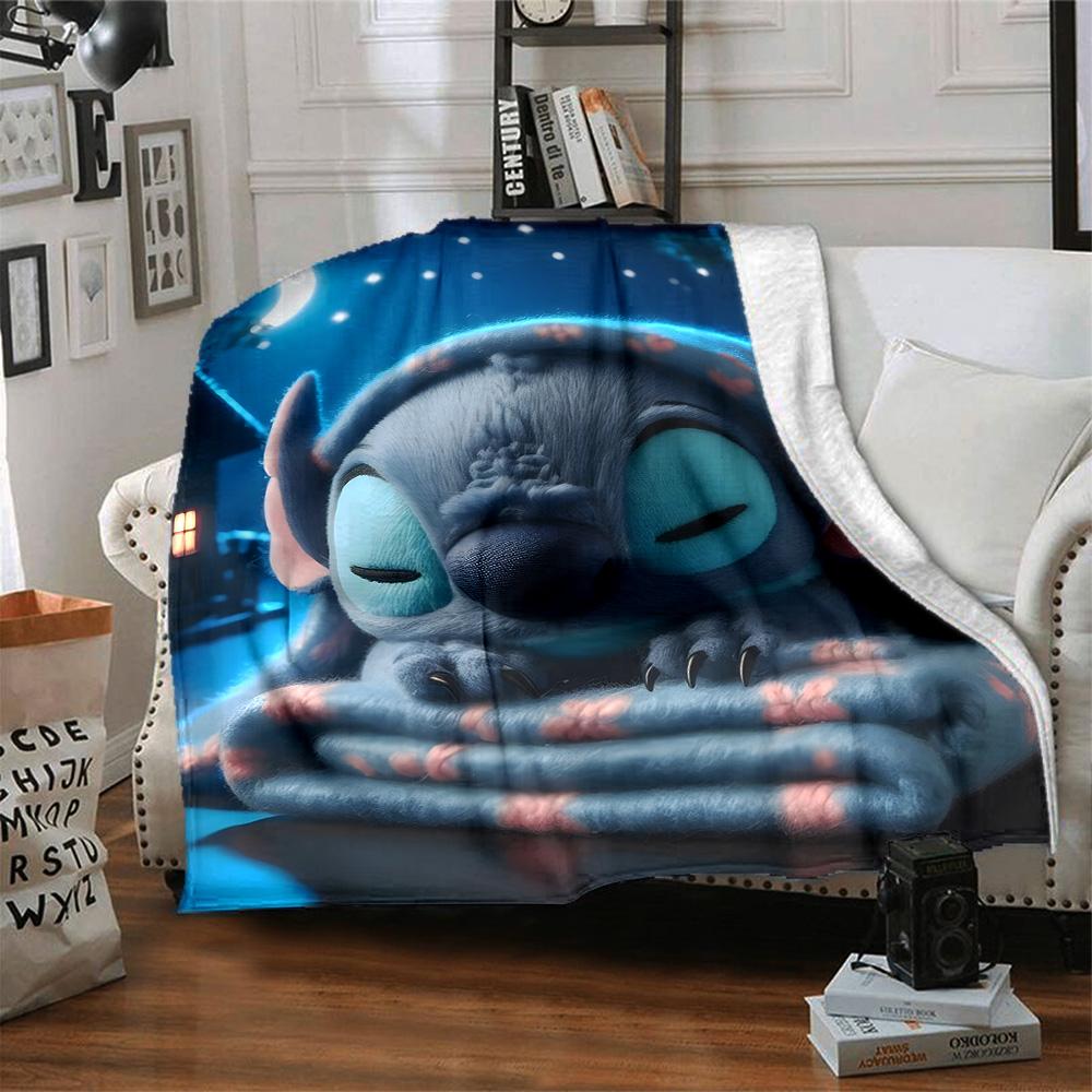 1pc S-Stitch9 Blanket, Gift, for Men and Women, Soft Blanket, Good for Sofa Bed Couch Travel, Lightweight Flannel Blanket