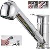 Kitchen Sink Faucet Cold Hot Mixer Tap Deck Mounted Swivel Tap Polished Chrome Plated Sprayer Single Handle Bathroom Faucet